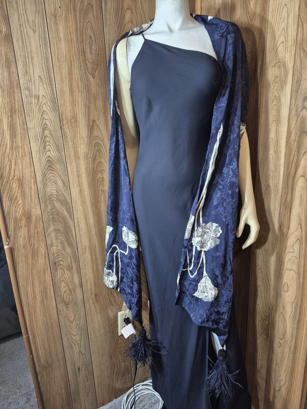 Johanna ORTIZ Navy Floral Shawl